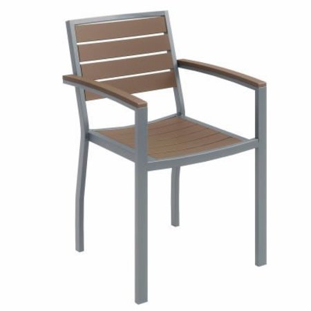 KFI KFI Outdoor Arm Chair - Mocha with Silver Frame - Ivy Series OL5601-SL-MA